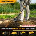 HEINPRO Cordless Tiller Cultivator Compatible with Dewalt 20V MAX Battery, 9In Tilling Width & 7In Depth Electric Tiller for Gardening, 360RPM Rototillers for Garden Cultivator (Tool Only)