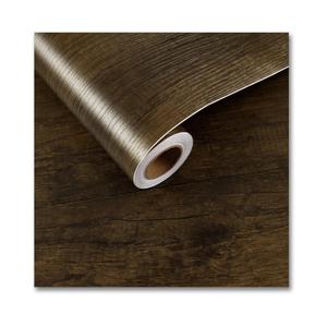 CRE8TIVE 24"x118" Dark Brown Wood Wallpaper Peel and Stick Wide Wood Grain Contact Paper Self Adhesive Removable Durable Thickened Textured Wood Vinyl Wrap for Countertop Cabinet Dresser Furniture