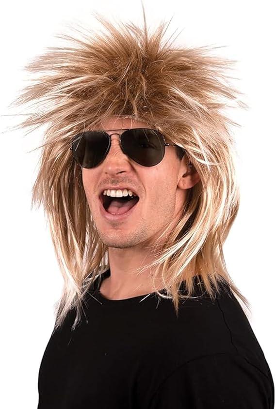 Spooktacular 80’s Rockstar Mens Wig – Dirty Blonde Mullet Wig for Adults – Long Spiky 80s Costume Funny Wigs for Men & Women – Halloween Rocker Costume Apparel – Unisex Cosplay for Parties & Concerts Spooktacular 80’s Rockstar Mens Wig – Dirty Blonde Mullet Wig for Adults – Long Spiky 80s Costume Funny Wigs for Men & Women – Halloween Rocker Costume Apparel – Unisex Cosplay for Parties & Concerts