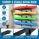 Kayak Storage Rack, Kayak Wall Mount Rack, Kayak Rack for Garage, 4 Tier Adjustable Kayak Racks for Hanging Indoor Outdoor Holds 400 LBS