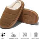 SHIBEVER Fuzzy Slippers Women Indoor: Memory Foam Warm House Shoes - Slip On Closed Toe Comfy Bedroom Slippers Women (11-12, 74-chestnut)