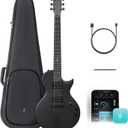 Enya Electric Guitar Nova Go Sonic Smart Electric Carbon Fiber Guitarra with 10W Wireless Speaker, Onboard Presets, All-in-One Portable Rig for Street Performers & Home Studios, Black