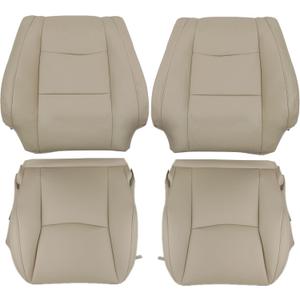 GXARTS Driver and Passenger Side Bottom and Top Lean Back Replacement Leather Seat Cover Light Tan Compatible with Lexus GX470 2003 2004 2005 2006 2007 2008 2009