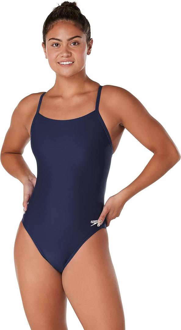 Speedo Women's Swimsuit One Piece Prolt Flyback Solid Adult Team Colors (Size 22, Eco Team Navy)