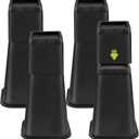 4 Pack Bed Risers 12 inch Heavy Duty, Adjustable Furniture Risers Lift Height 12",8" or 4" for Table Desk Couch Sofa Cabinet Bed Frame Dorm, Square Stackable Table Leg Risers, Black