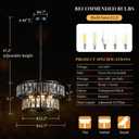 Dining Room Chandeliers K9 Crystal Black Metal Chandelier Modern 2-Tier Drum Farmhouse 16in Contemporary Round Light Fixture for Bedroom Entryway Kitchen Island Living Room