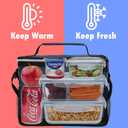 opux Insulated Lunch Box Men Women, Lunch Bag for Work School, Leakproof Soft Cooler Tote Adult, Large Lunch Pail Kids Boys Girls, Picnic Beach Food Bag with Shoulder Strap, Heather Navy