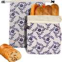 2 Packs Reusable Beeswax Bread Bags For Homemade Sourdough Bread, Line & Beeswax Bag to Keep Fresh - Extra Large and Easy to Clean Cotton Storage Bag