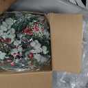 12 Pcs 8" Mini Christmas Wreaths for Kitchen Cabinet Small Christmas Candle Rings Wreaths, Front Door Pillars/Home Table Centerpieces Hanging Garlands, for Windows/Wedding Decor (No Red Ribbon)