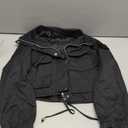 Tankaneo Womens Cropped Jacket Zip Up Lightweight Oversized Utility Anorak Coat with Pockets S