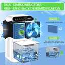 Dehumidifier for Home up to 1000 sq.ft, 98oz Small Quiet Dehumidifier with Drain Hose, 3 Timer Modes, Auto Shut Off, Aromatherapy & 7 Color Light for Bedroom, Bathroom, Basement (Deep White)