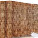 Bamboo Reed Fencing, Light Russet Bamboo Fence Rolls 4 Feet High, Decorative Reed Screen Privacy Curtains for Patio Balcony Garden Backyard Outdoor, 4 x 16 FT (2 Pcs)