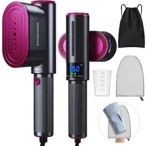 HORTIGRACE Travel Steamer for Clothes, 2-in-1 Steam Iron & Garment Steamer