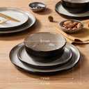 LIANYU Dinnerware Plates and Bowls for 8, 24 Piece Dishes Set, Tidal Khaki | Dishwasher and Microwave Safe, Stoneware Ceramic Dinning Ware Set, Include Dinner Salad Plates and Cereal Bowls