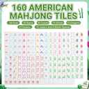 1.2'' American Mahjong Set 160 Mahjong Tiles, Botanical Style, Green, 1.2" x 0.9" x 0.5"
