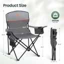 HIGH POINT SPORTS 2 Pack Portable Camping Chair for Adults, Folding Outdoor Camp Chair Lightweight Lawn Chairs Folding Collapsible Chair for Camping, Tailgates, Beach, Gray, Support 250 lbs