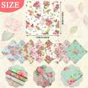 VitalCozy Cloth Napkins-15 x 15 Inch Soft Fabric Napkins Bulk Cloth Washable Reusable Plants Floral Square Napkin Cotton Dinner Towel for Spring Tea Party(Pink Flower,24 Pcs)