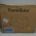 Pamo Babe Travel Crib Lightweight Baby Playard with Mattress Compact Play Yard with Detachable Legs (Black)