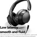 Wireless Headphones Over the Ear, Noise Cancelling Headphones, Bluetooth Headphones, Bluetooth V6.0 Headset with Low Latency Gaming & Movie Modes, 1000mAh Long Battery Life, External Mic, Black