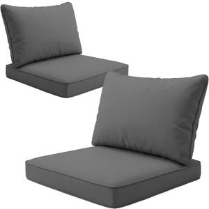 4PCS Patio Cushion Covers, Patio Seat Protectors Splash-proof, Outdoor Couch Cushion Covers Replacement with Zippers, Slipcovers Sofa Chair Cover for Patio Furniture (Grey,24 x 24 x 3.15 inches)