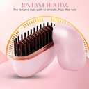 Mini Hair Straightener, Cordless&Rechargeable Portable Hair Straightener Brush with 3 Temperature Setting, Fast Heating Hot Comb&Anti-Scald Shell Plates,Mini Straightener Brush for Home Travel Gift, Black