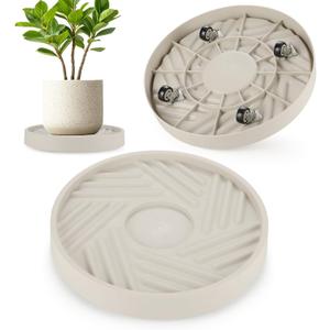 2 Pack Plant Caddy with Wheels,15" Rolling Plant Stand 195 LBS Heavy Duty with Hidden 360°  Rotating Silent Wheel Wheels for Outdoor Indoor Large Plant Pots, Flower Pot, Patio