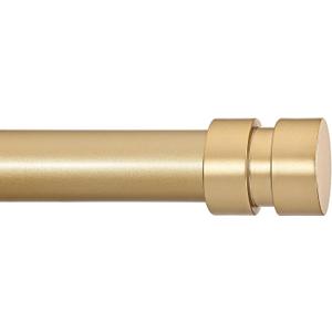Briofox Gold Curtain Rods for Windows 48 To 84 Inch Heavy Duty Modern End Cap 1 Inch Curtain Rods Adjustable Decorative Drapery Rod for Home,Office,Apartment,Farmhouse