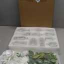 FoldTier 108 Pcs Artificial Flowers in Vase 96 Pcs Faux Greenery Stem Table Centerpiece Fake Plants Silk Roses Arrangement 12 Pcs Glass Vase Sets for Wedding Bathroom Home Dining Decor(Clear)