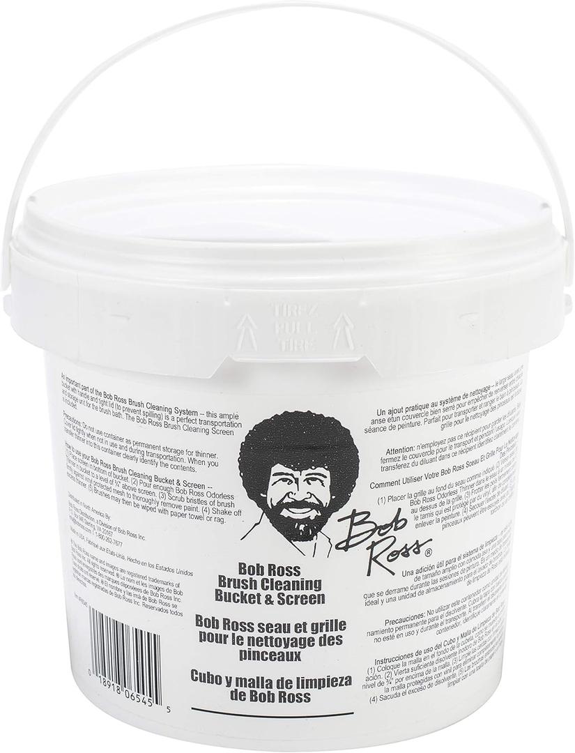 Bob Ross Cleaning Bucket & Screen-White ((Pack of 1))
