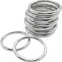 Ewparts Metal Rings 2 inch Macrame Metal Rings for Crafts for Macrame Plant Hangers Dog Collars 10 Pack 5mm Thick Welded Heavy Duty O Ring 2 in Buckle 50mm O Rings for Jewellry Making,Sewing