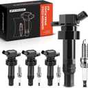A-Premium Set of 4 Ignition Coil Pack and Iridium Spark Plugs Compatible with Hyundai Veloster 2012-2017, Accent & Kia Rio Soul 2012-2019, 1.6L Naturally Aspirated