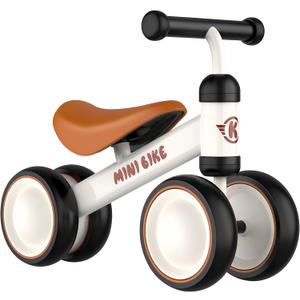 Baby Balance Bike for 1 Year Old Boys Girls Toddler Toys with 4 Wheels for Ages 12-24 Months - Toddler Balance Bike First Birthday Gifts | Ride On Toys for Boys & Girls (Cream)