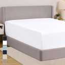 GORILLA GRIP Fitted Sheets, Stay in Place Deep Pocket Bottom Bed Sheets for Mattress, Lightweight Microfiber Sbana, All Around Elastic, Oeko-Tex, Wrinkle and Shrink Resistant, Queen Size White