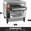 Waring Commercial CTS1000B Conveyer Toaster, 1000+ slices per hour, 208V, 2700W, 6-20 Phase Plug,Silver
