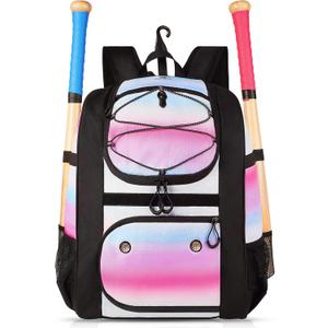 MATEIN Softball Bag, Lightweight Baseball Backpack with Shoe Compartment, Baseball Bag with Fence Hook for TBall Bat & Equipment, Softball Gifts Catchers Backpack for Women Fit Batting Glove, Helmet (Pink) MATEIN Softball Bag, Lightweight Baseball Backpack with Shoe Compartment, Baseball Bag with Fence Hook for TBall Bat & Equipment, Softball Gifts Catchers Backpack for Women Fit Batting Glove, Helmet (Pink)