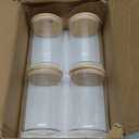 32oz - 4 Pack Glass Jars with Bamboo Lids, Glass Pantry Storage Containers with Airtight Lids, Round Air Tigh Food Storage Canisters for Cereal, Pasta, Flour, Sugar, Rice, Best for Kitchen Organizer