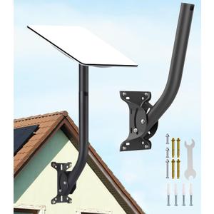 Starlink Gen 2 Mount Adjustable Starlink V2 Mounting Kit Long Wall Mount J Pole Roof Mount (1.4" Dia x 17" L Short Pipe) for Internet Satellite TV Antenna Weather Station