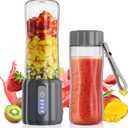 COKUNST Portable Blender, 17Oz Personal Blender for Shakes and Smoothies, USB Rechargeable Mini Mixer with 6 Blades, Smoothie Blenders Juicer with Extra Handle Lid for Travel Kitchen Outgoing (Grey)