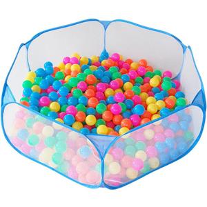 Portable Cute Blue Hexagon Children Ball Pit, Indoor and Outdoor Easy Folding Ball Play Pool Kids Toy Play Tent with Carry Tote, Balls Not Included