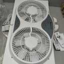 Comfort Zone Window Fan for Bedroom, 9 inch 3 Speed Dual Fans with Auto-Locking Expanders, 3 Modes (Cool, Circulate, Exhaust), Remote Control, Fabric Cover plus Bug Screen, White, 9" Twin Window Fan W/ Remote