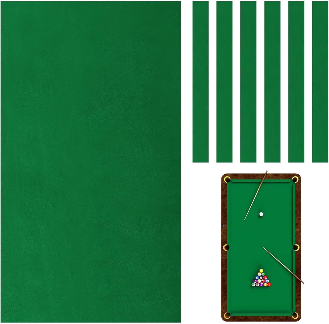 Mixweer Billiard Cloth 8.53ft Pool Table Felt with 6 Cloth Strips Pre Cut Pool Table for Home Clubs Bars Indoor Sports Game (Green)