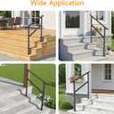 Hand Rails for Outdoor Steps, 2-5 Steps Wrought Iron Handrails for Outdoor Steps, Stair Railing for Porch, Home, Garden, Indoor, Staircase Handrails for Wooden, Cement, Brick, Marble (3 Steps)