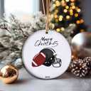 Rugby Football Merry Christmas Xmas Tree Ornament, 2025 Christmas Keepsake Gift for Family Kids (T1)