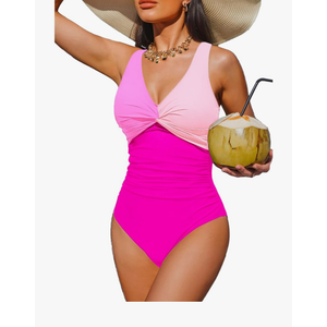 Holipick Women Tummy Control One Piece Swimsuit - Push Up Bathing Suit Full Coverage Slimming Swimwear, Size Medium