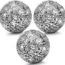 TOPZEA 3 Pack 4 Inch Mosaic Glass Balls, Decorative Orbs Glass Mosaic Spheres for Bowl Filler, Vase, Dinning Table Centerpiece, Coffee Table & Home Decor, Black