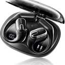 Open Ear Earbuds Bluetooth Headphones Wireless - 80Hrs Playtime Wireless Earbuds with IPX7 Waterproof Touch Control Earphones Sport with 18.2mm Drivers Stereo Sound Bluetooth 5.4 for Running Fitness (Light Black)