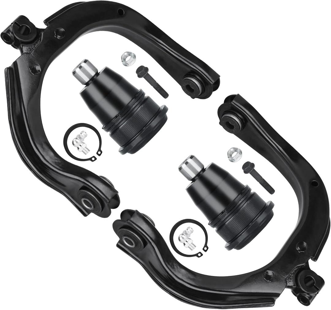 Front Upper Control Arms w/Ball Joints for 02-09 Chevy Trailblazer GMC Envoy XL XUV Isuzu Ascender Bravada Saab 9-7X Buick Rainier Suspension Kit K6664 K640293 K640294, 4 PCS