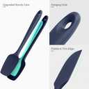 Heat Resistant Silicone Spatula Set: U-Taste 600F High Temp Seamless Food Grade Food Grade Flexible Rubber Silicon Kitchen Cooking Mixing Baking Scraper for Nonstick Cookware Set of 4 (Midnight Blue)