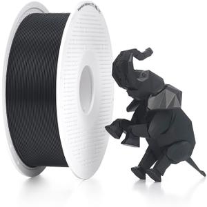 Bambu Lab Genuine Filament, 1.75mm PLA Wire Diameter Accuracy +/- 0.03 mm, RFID Included, No Mess Setup, Tangle-Free, with Genuine Reusable Spool, 1kg Black
