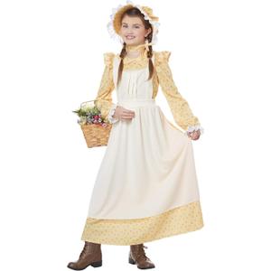 Girls Prairie Girl Costume (Beige, M)